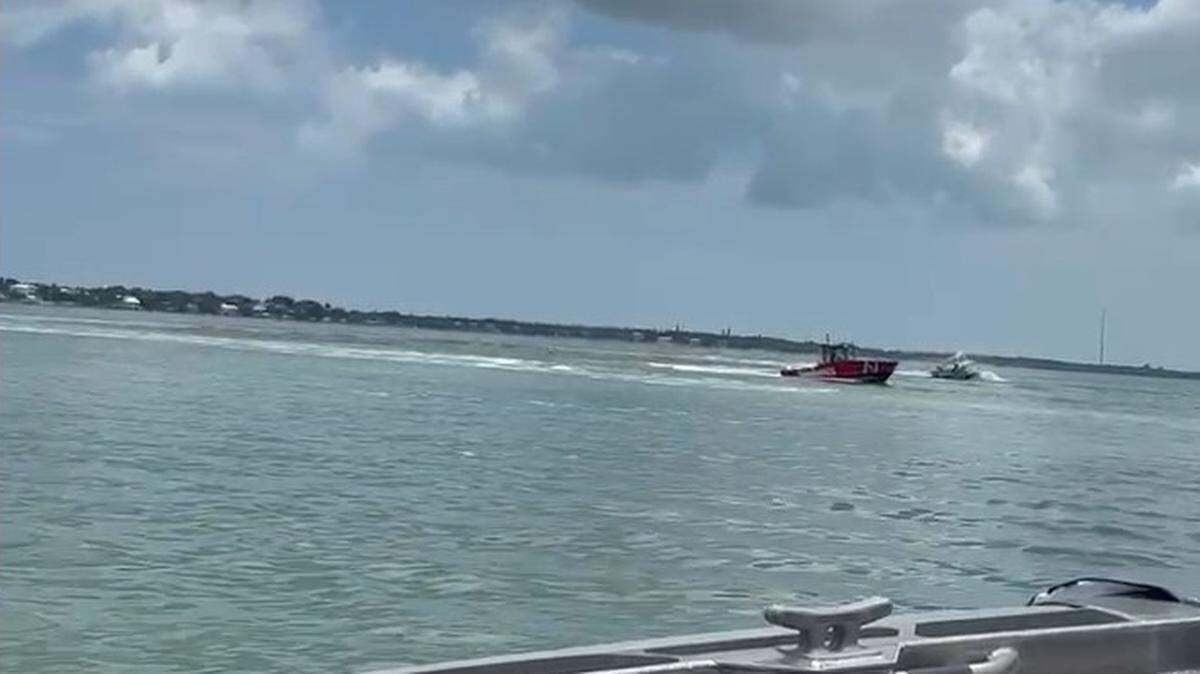 A screenshot of a video taken on Sunday, May 31, 2026, of a runaway vessel off Islamorada in the Florida Keys, according to the Monroe County Sheriff’s Office.
