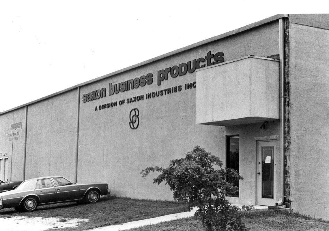 Saxon Business Products in an industrial area of Miami Lakes in 1982.