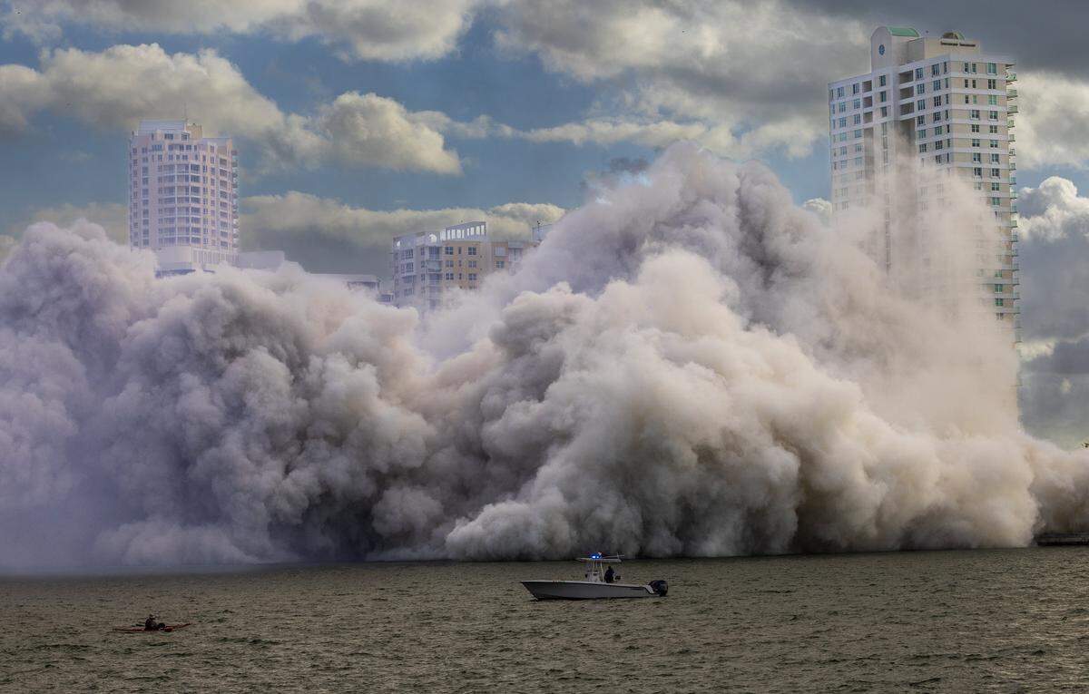 The implosion of the Mandarin Oriental, Miami on Brickell Key lasted less than 20 seconds.