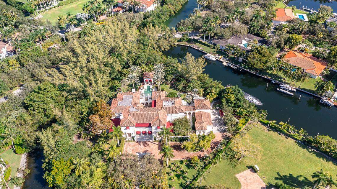 Raúl Alarcón listed his Coral Gables mansion in April for $69.9 million. Above: An aerial photo of the 11,000-square-foot residence.