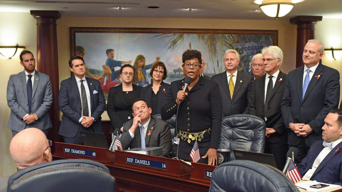 Rep. Kimberly Daniels, D-Jacksonville, debates on the Florida House floor on Feb. 21, 2018.