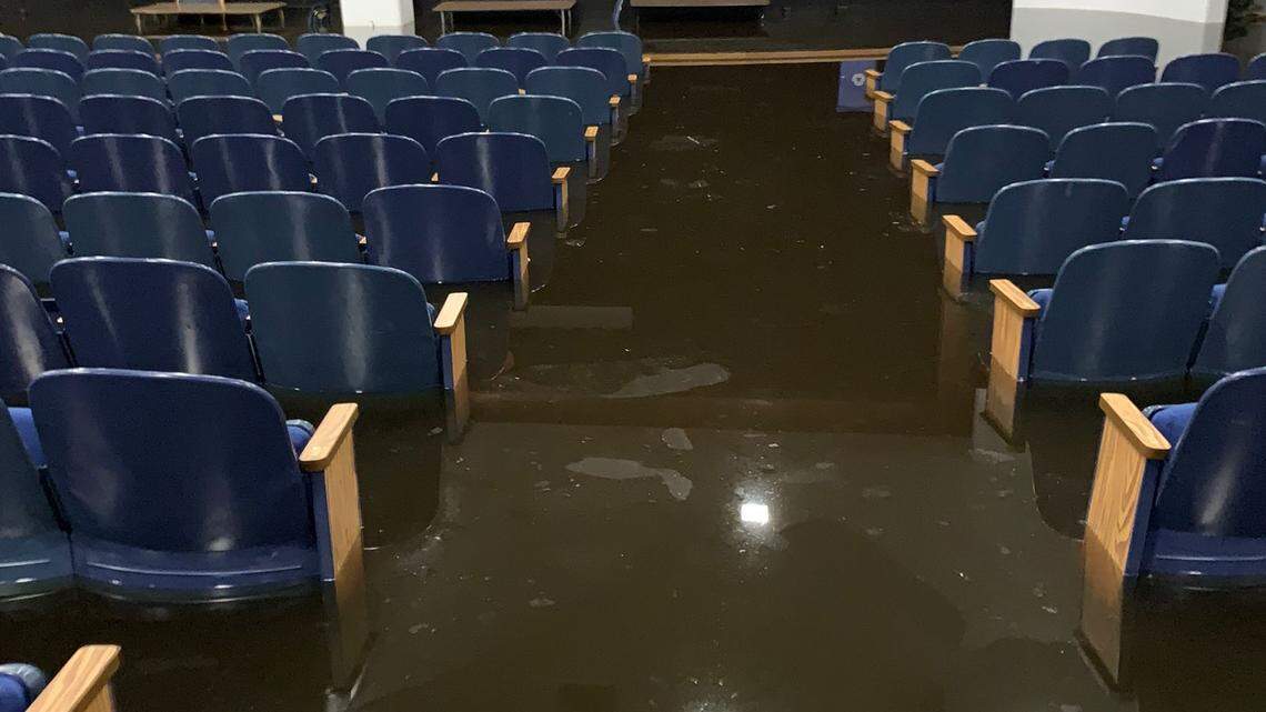 Damage left behind at Stranahan High School in Fort Lauderdale following historical rainfall on the week of April 12, 2023.