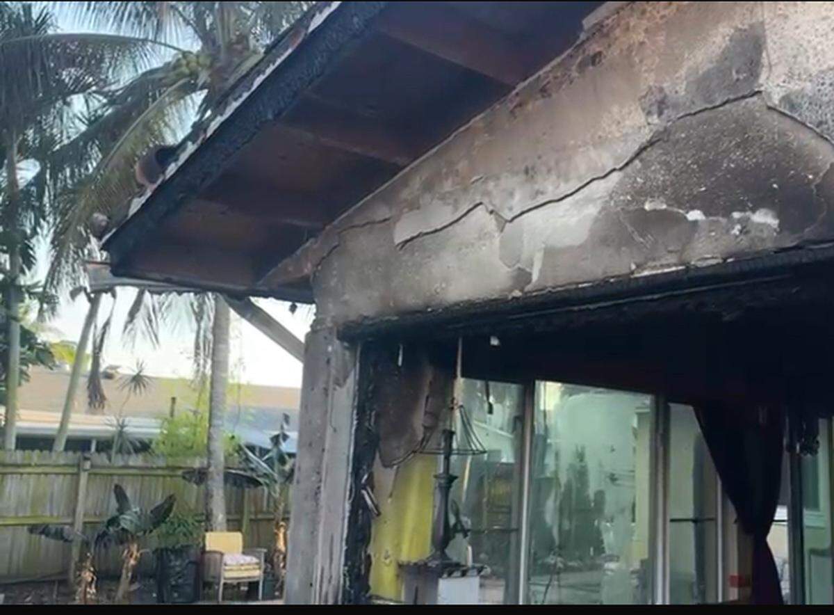 A Fort Lauderdale home was left charred after a fire impacted two houses Thursday night, April 17, 2025.