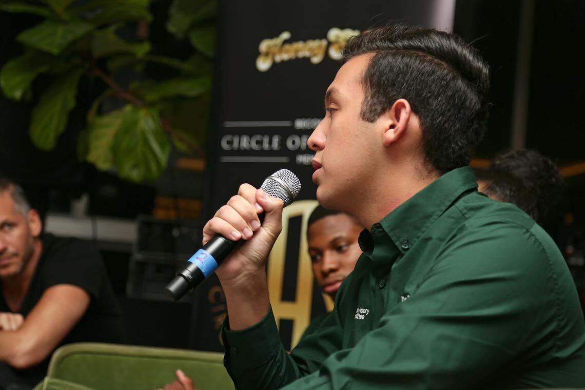 Kevin Cruz, a senior in high school and member of The Children’s Trust Youth Advisory Committee participates in a panel about possible solutions to raising kids healthy in South Florida at St. Roch Market Miami in the Design District, on Tuesday, September 10, 2019.