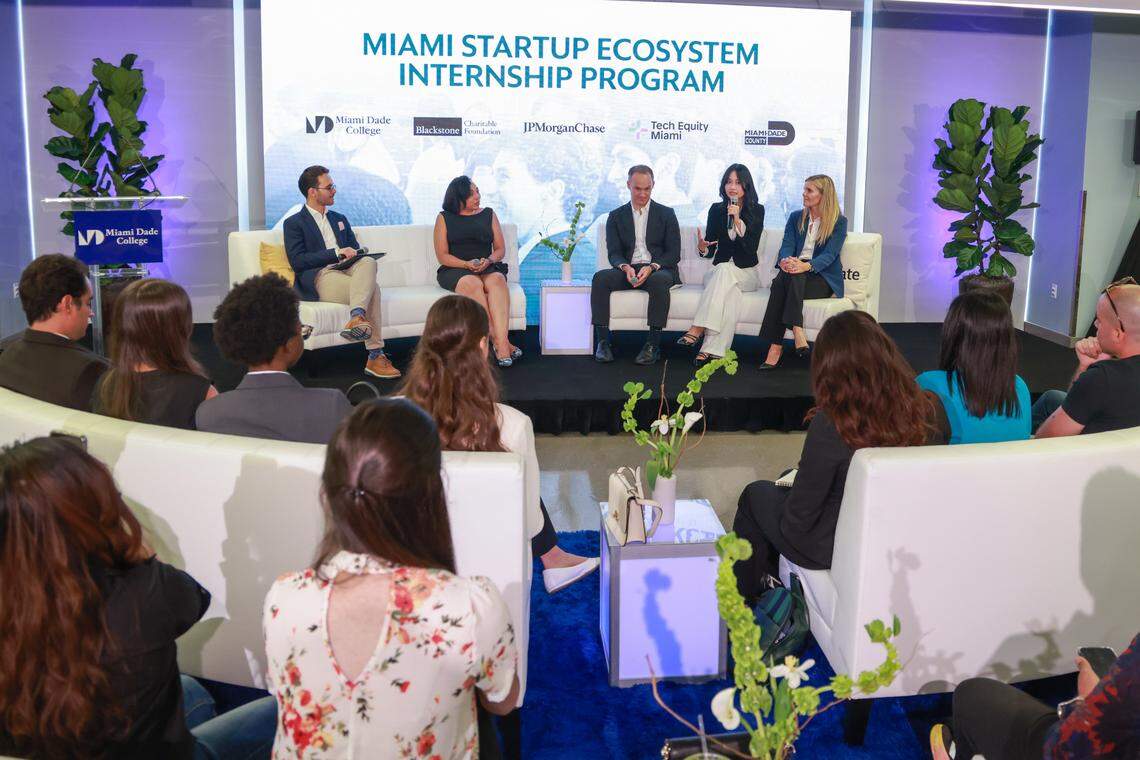 Launch of Miami Startup ecosystem Internship Program at IDEA Center at Miami Dade College Wolfson Campus on May 5, 2025.