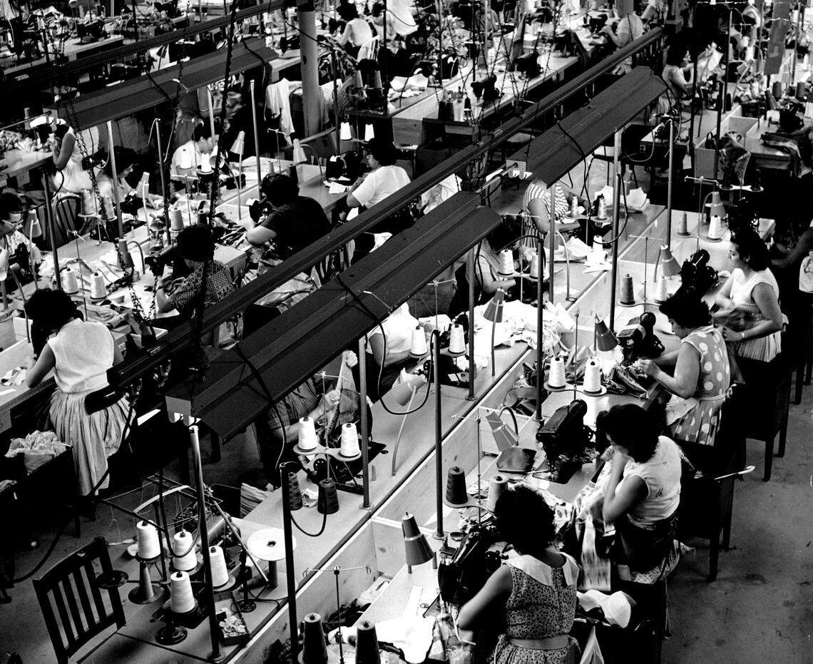 Workers in the Miami Garment District.
