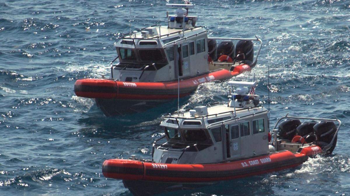 Two new 33-foot special purpose craft from Coast Guard Station South Padre Island, Texas, pause briefly during familiarization training in the waters of the Gulf of Mexico. The new boats have a top speed of over 50 knots and are intended to enhance the station’s law enforcement capabilities. These vessels were involved in stopping two illegal charter operations near the AmericanAirlines Arena in Biscayne Bay on March 29, 2019.