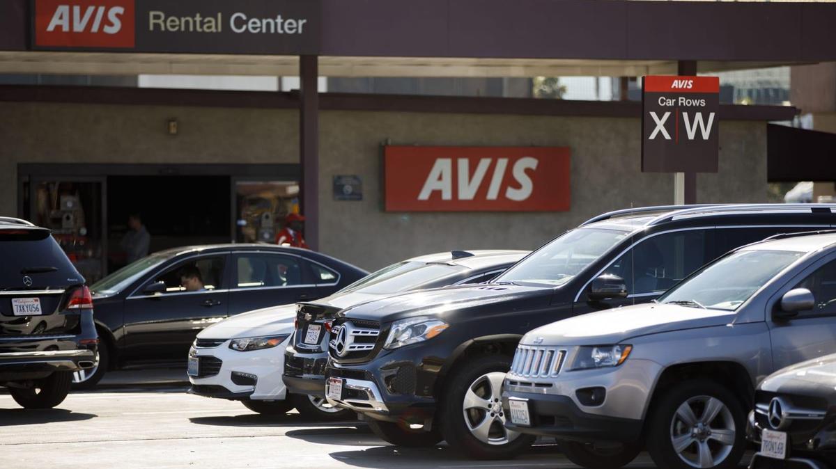 An Avis rental car center.