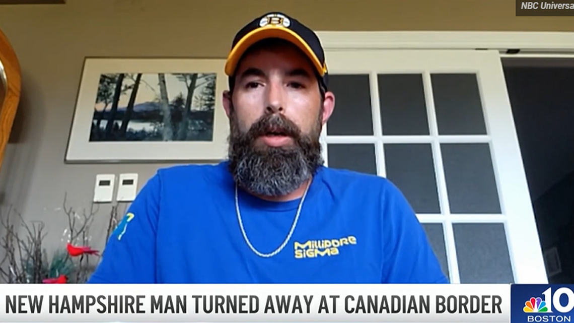 Chris Landry was refused reentry into the U.S. from Canada but legally lives in New Hampshire, he said.