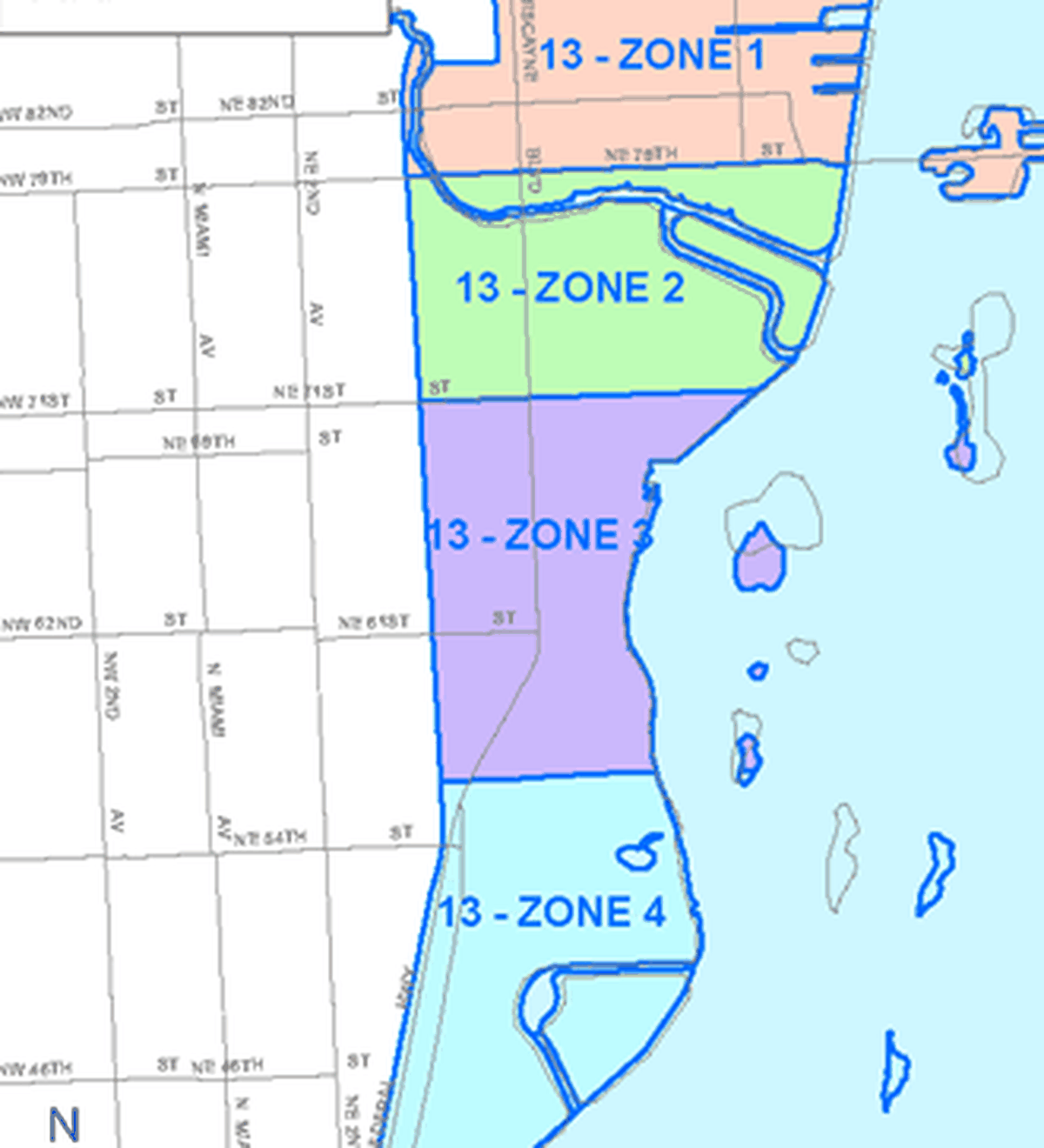 Miami Upper Eastside neighborhood, as classified by Miami police