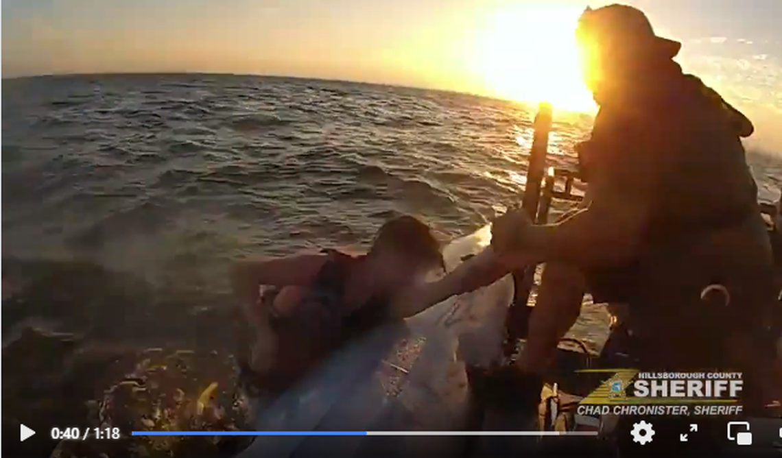 Video released by Hillsborough County Sheriff’s Office shows the teen jet skier was frantic and “had no idea where or when” his friend went into the bay, the sheriff’s office said.
