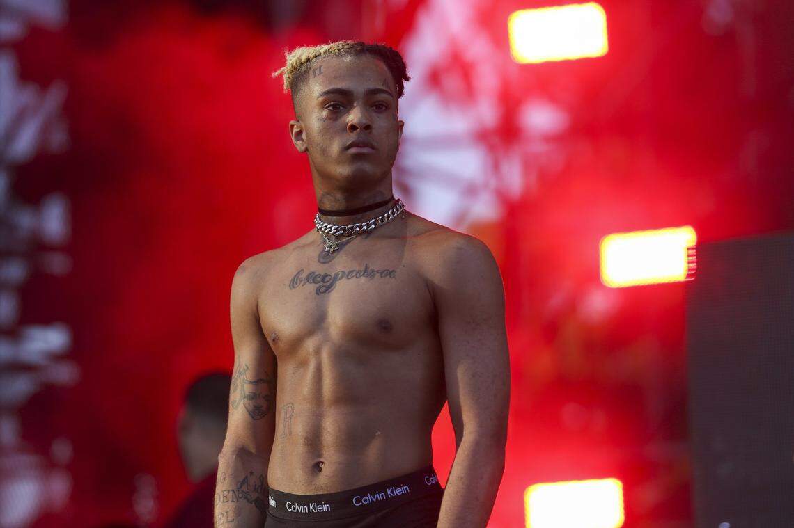 XXXTentacion performs during the second day of the Rolling Loud Festival in downtown Miami on May 6, 2017.