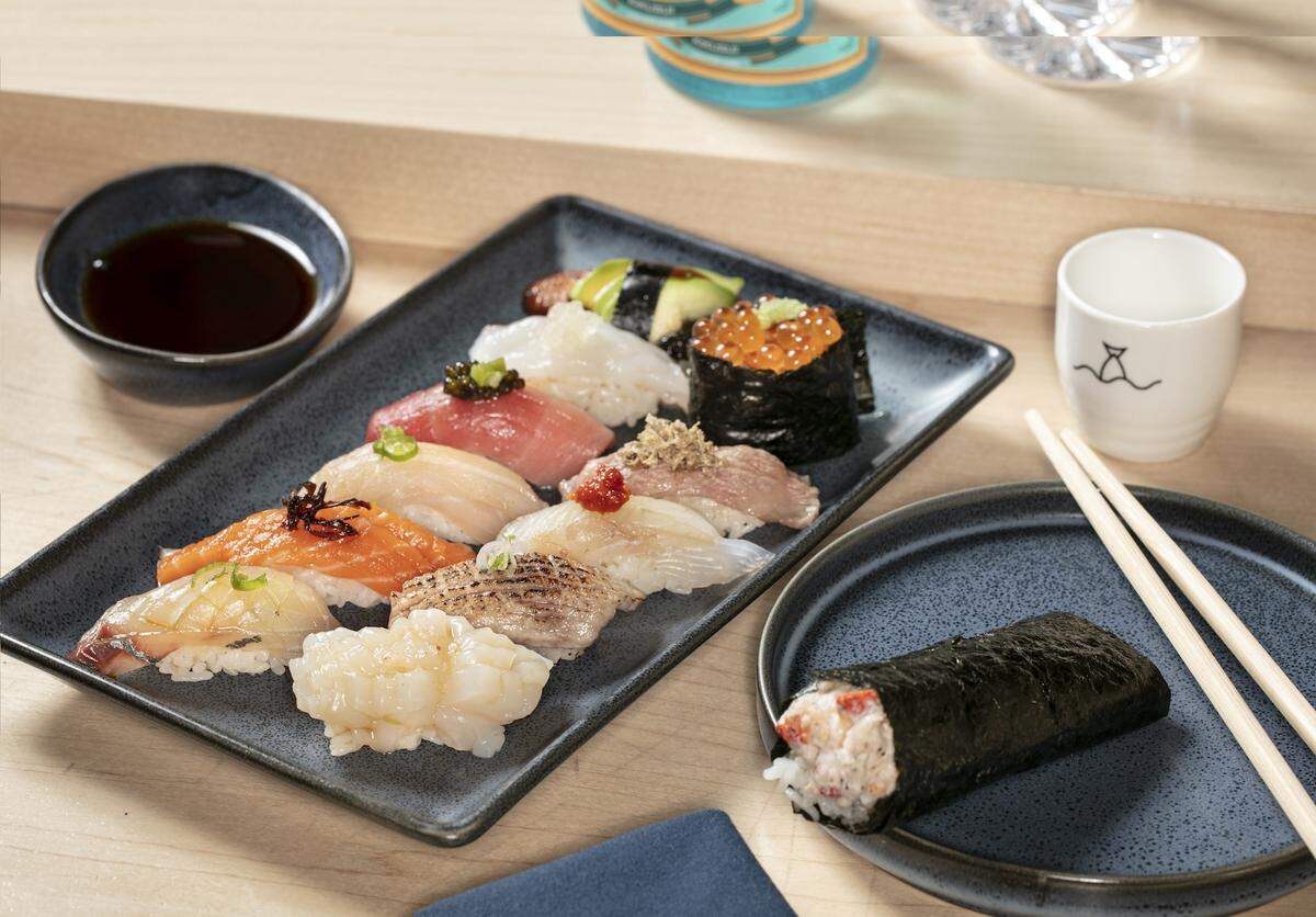 Bondi’s omakase experience, which includes 11 pieces of fish and a handroll, costs $75 per person.