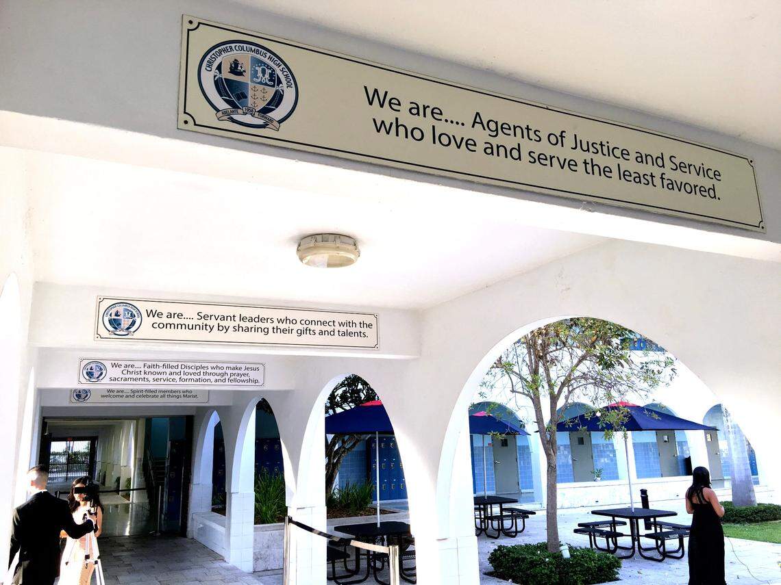 The hallways of Christopher Columbus High School in Westchester, Miami-Dade.