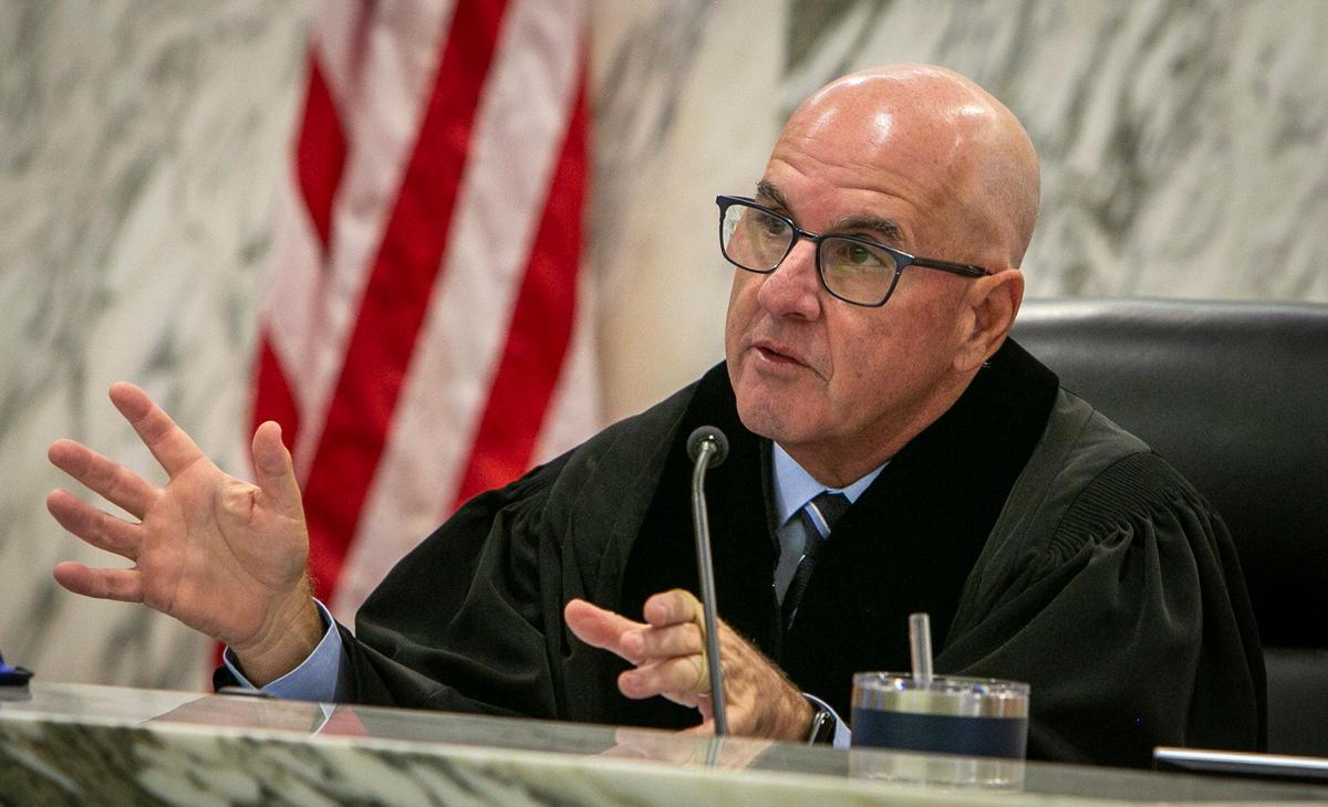 Judge Michael Hanzman speaks during an hearing earlier this year on the collapse of Champlain Towers South.