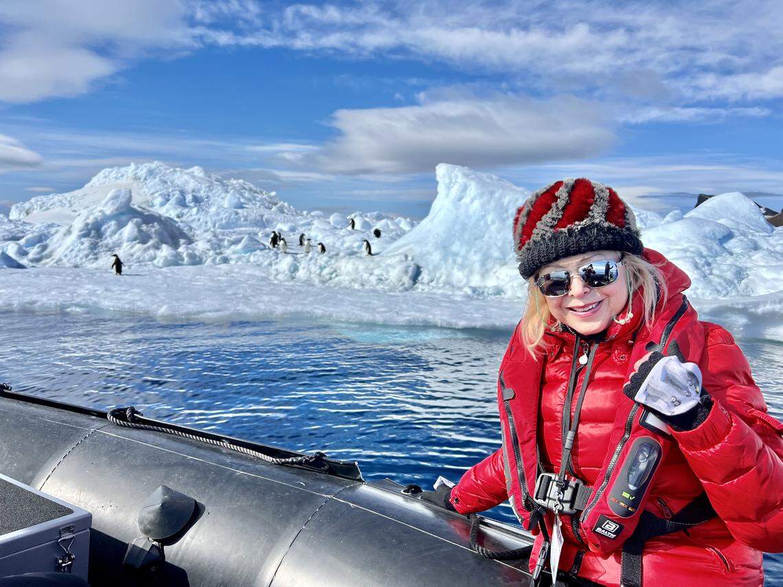 Nicole Wertheim in Antarctica in 2024 in a family photo.