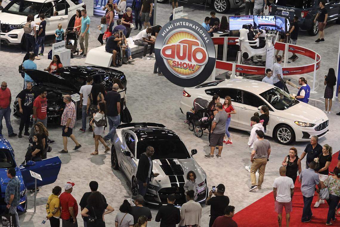 The Miami Beach Convention Center drew big crowds for the Miami International Auto Show in November 2019, several months before coronavirus lockdowns forced many conventions to cancel.