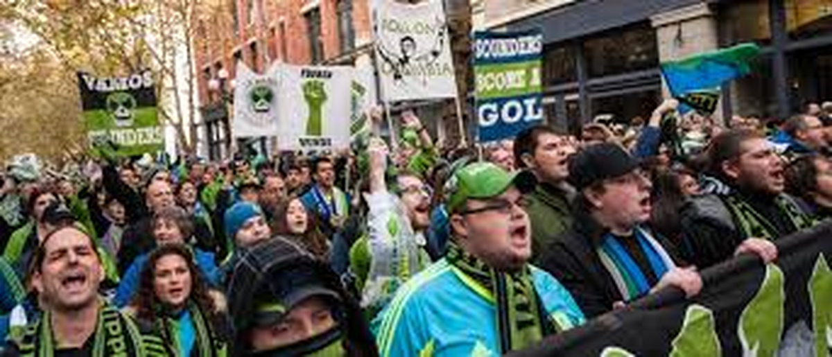 Seattle Sounders fans March to the Match through the streets before every game.