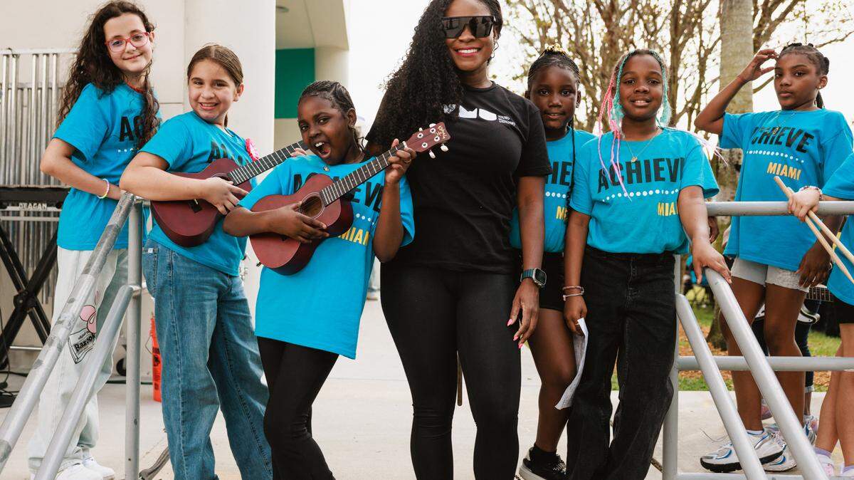 Linda Julien spoke at the fourth annual Miami Gardens Youth Music Festival to inspire student musicians.