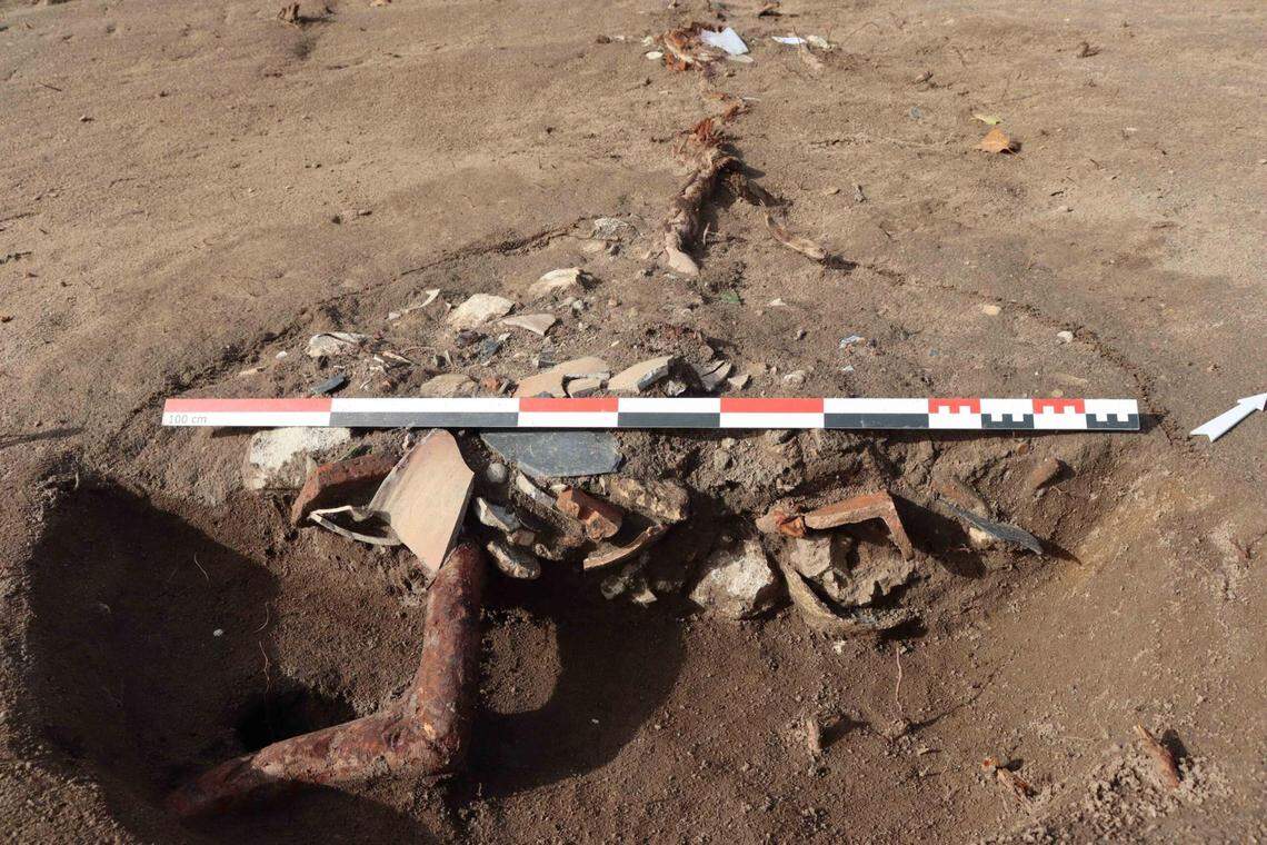 One of the dump pits discovered in the ruins.