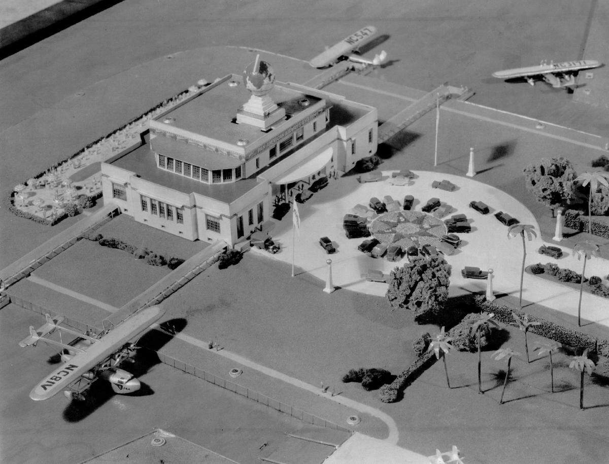 A Pan Am passenger terminal under construction in Coconut Grove.