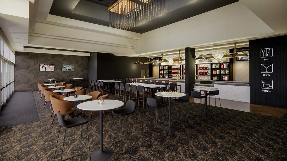 A coming new lounge at The Regal Bistro movie theater at The Falls shopping complex at 9000 SW 136 St. in Miami’s Kendall suburb. The revamped Regal Falls is set to reopen in late summer 2025.