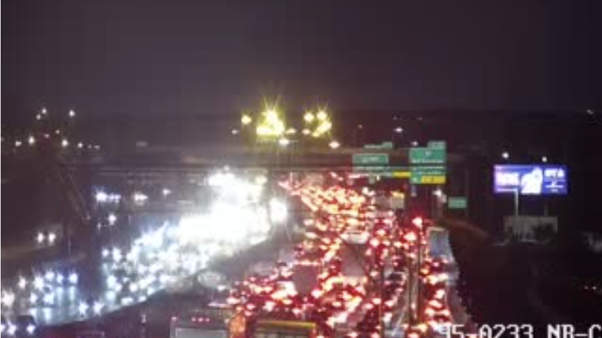 Two people, including a state trooper, were hospitalized after a crash on I-95 in Fort Lauderdale.