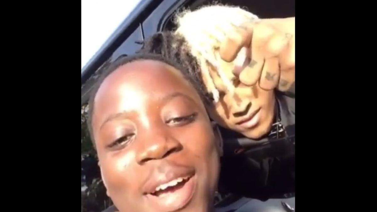 A still from the Instagram video showing rapper CGlizzy (Christian Moore) with friend and rap star XXXTentacion (Jahseh Onfroy). Moore posted this to his account the day Onfroy was murdered.