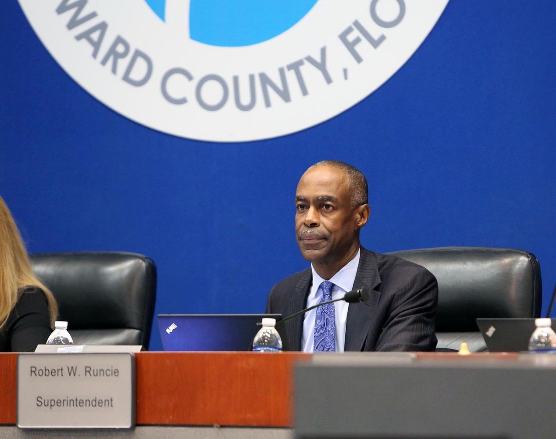 Broward County Schools Superintendent Robert Runcie waits for the school board meeting to begin Tuesday morning, March 5, 2019.