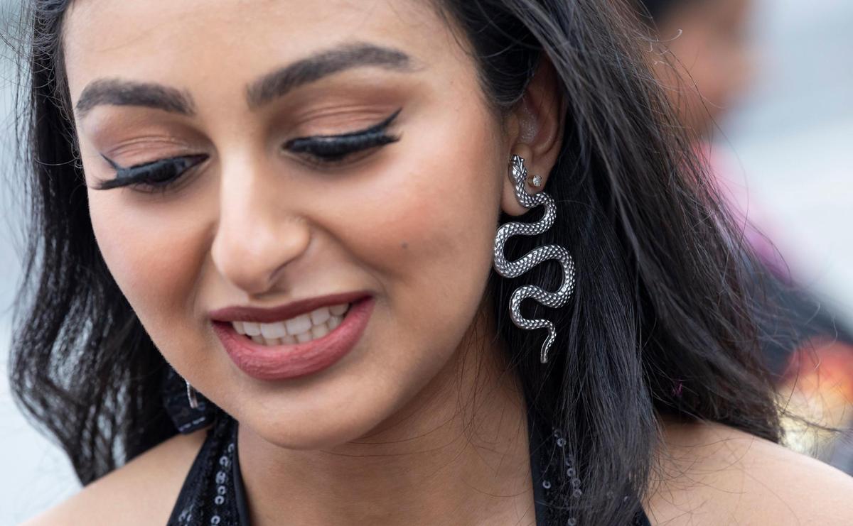 Suki Sidhu, 20, from Gainesville, arrives to Hard Rock Stadium to watch Taylor Swift’s The Eras Tour on Friday, Oct.18, 2024, in Miami Gardens, Fla.