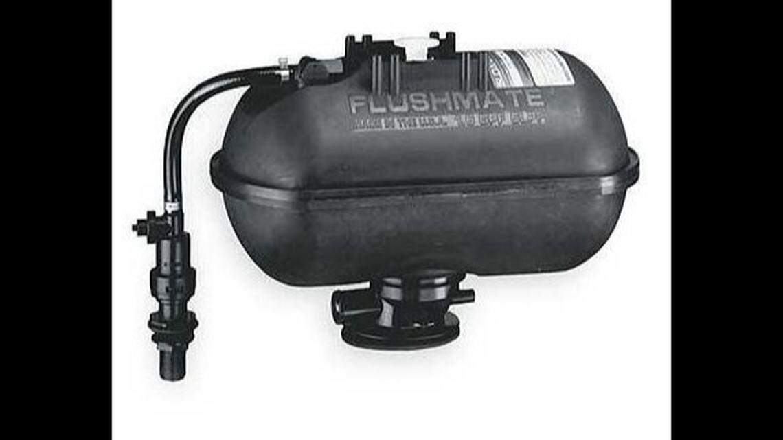 The Flushmate II 501-B pressure-assisted flushing system can blow your toilet tank.