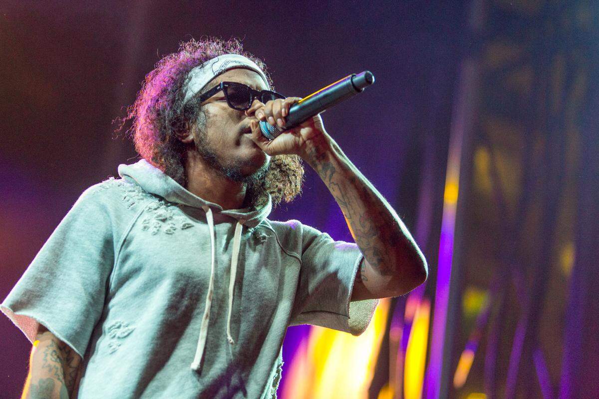 Ab-Soul performs during the Life is Beautiful festival on Saturday, Sept. 26, 2015 in Las Vegas. (Photo by Paul A. Hebert/Invision/AP)