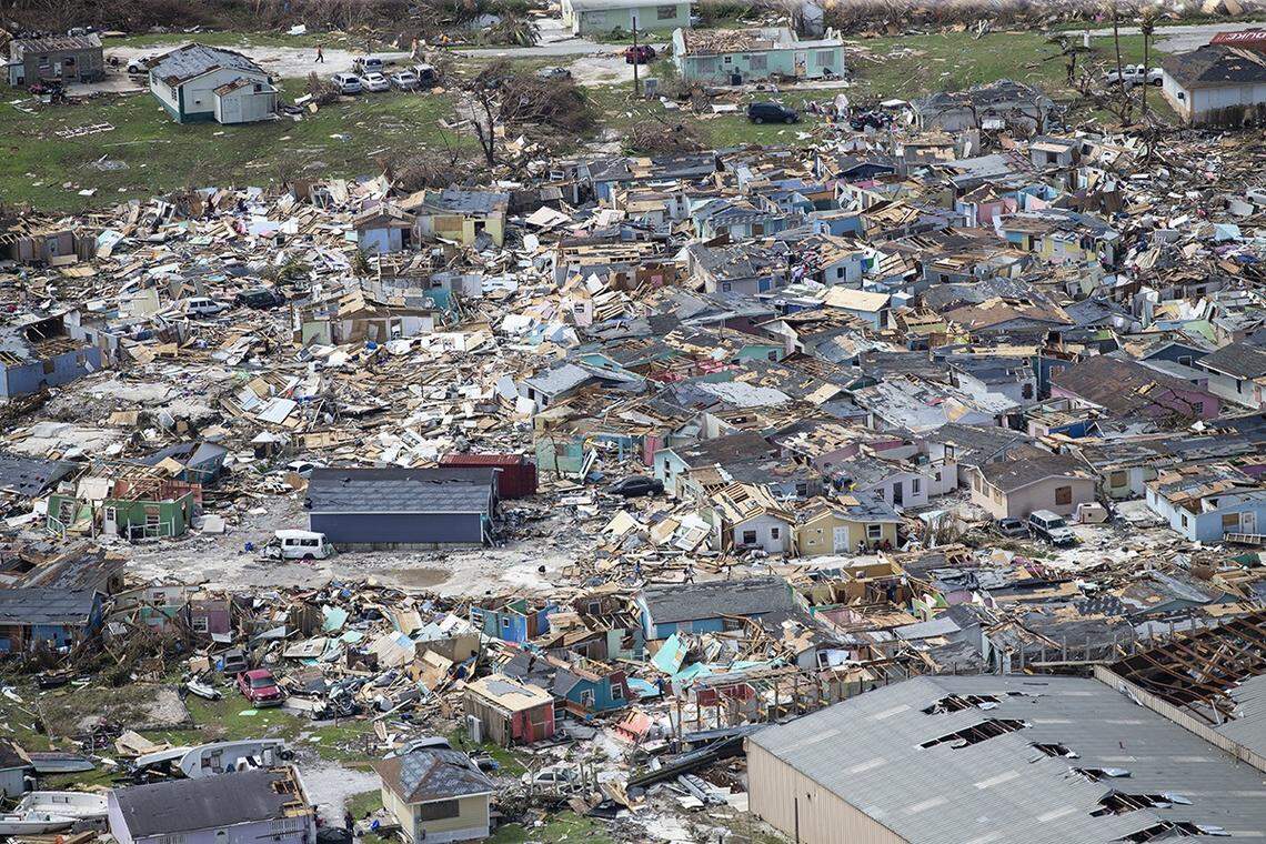 Destruction from Hurricane Dorian at Marsh Harbour in Great Abaco Island, Bahamas on Wednesday, September 4, 2019