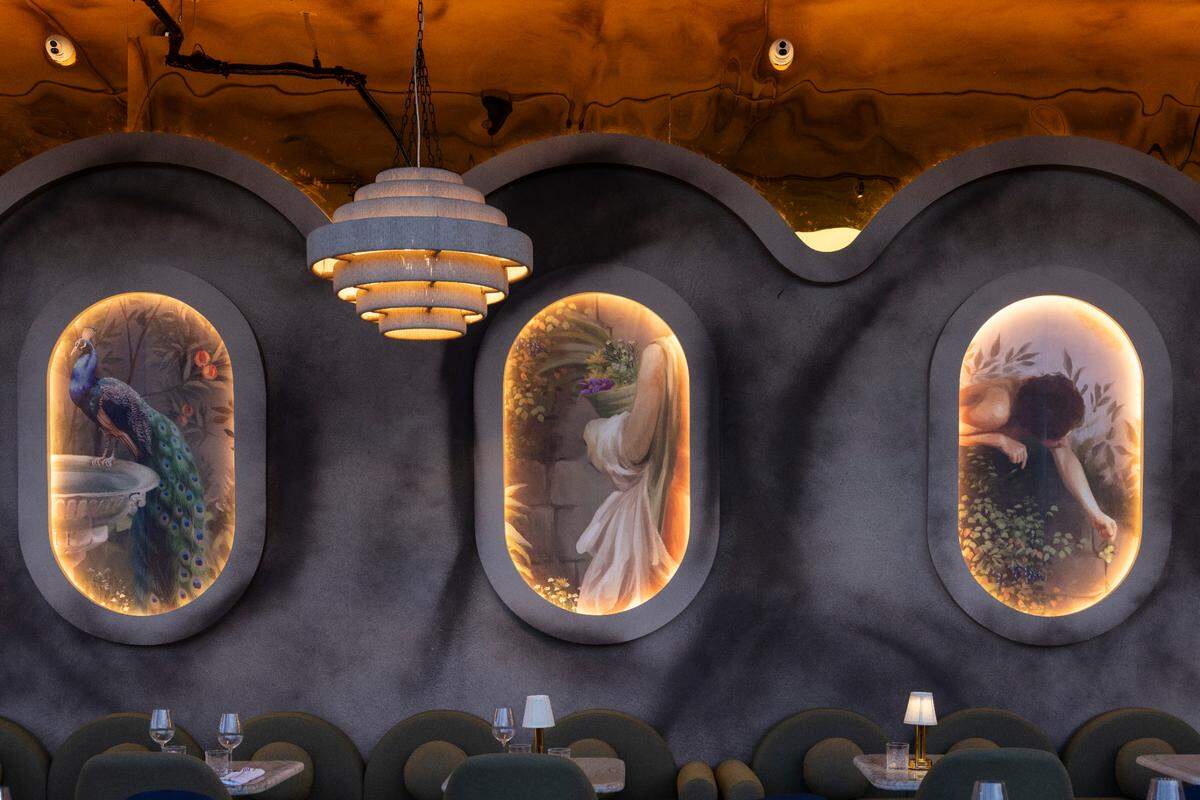 Design details at La Ferneteria Italian restaurant in Miami.