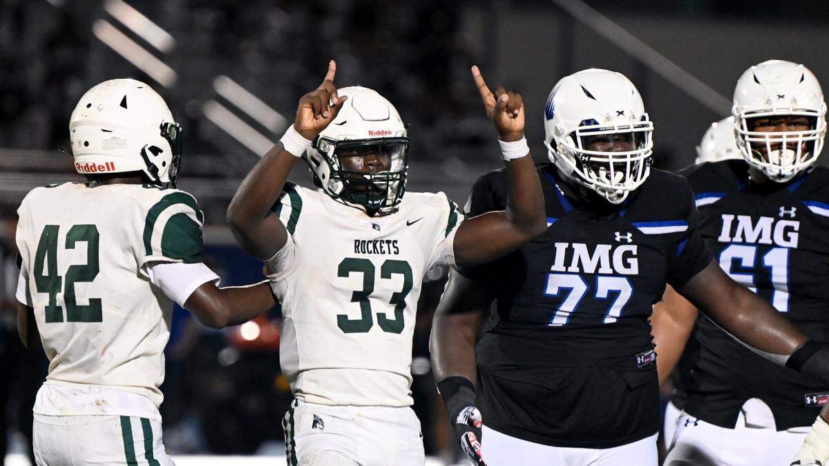 Miami Central High School take on IMG Academy in a Friday night football matchup, Bradenton ,Friday, Feb. 28, 2020.(Photo/Chris Tilley)