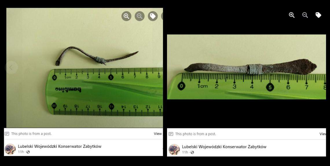 The decorative pin dates to the Roman period.