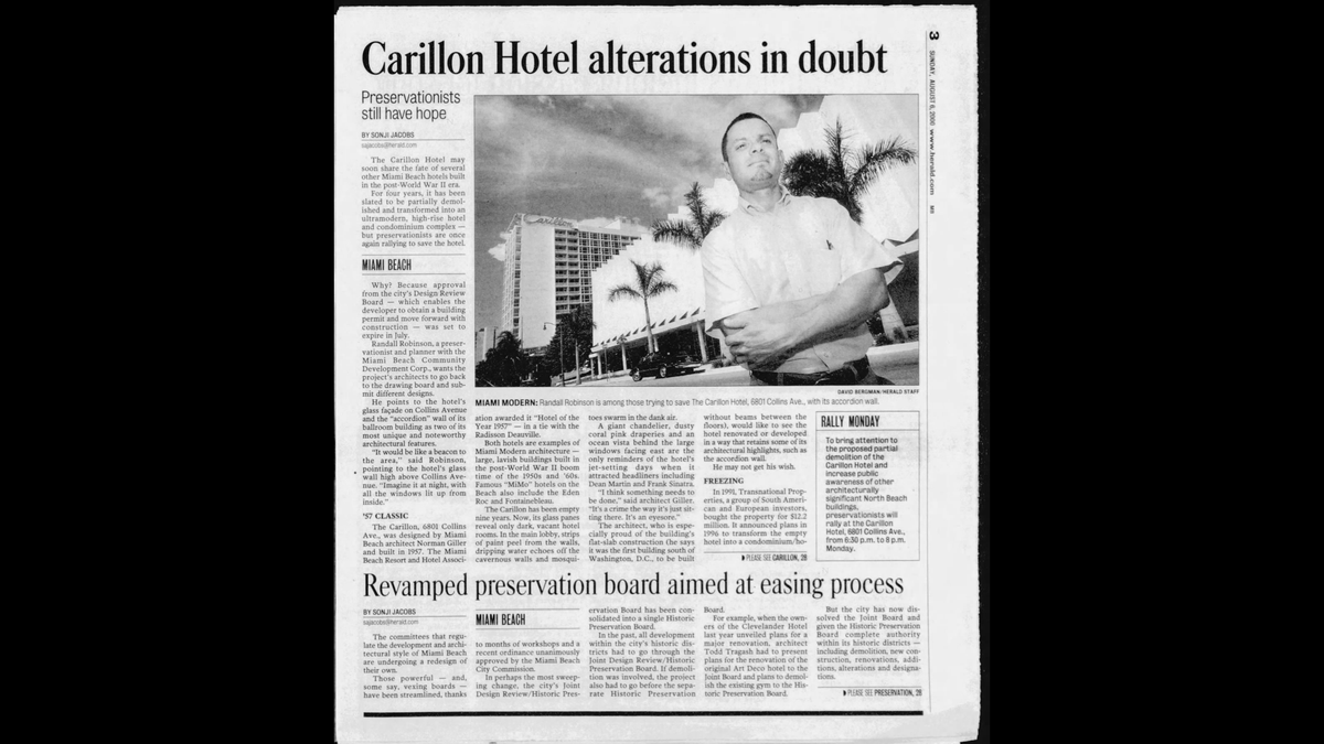 A Miami Herald story on the Carillon from Aug. 6, 2000