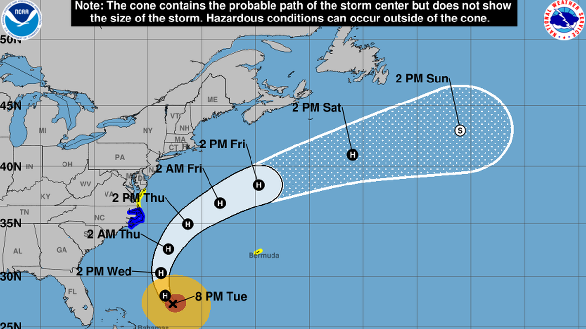 The National Hurricane Center’s 8 p.m. advisory on Hurricane Erin.
