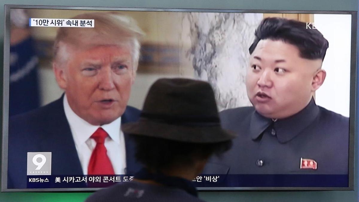 Before Hurricane Irma we debated everything about President Donald Trump (pictured here on a TV in Seoul, South Korea, with North Korean leader Kim Jong Un). But when was the last time you argued with friends or family about anything political?