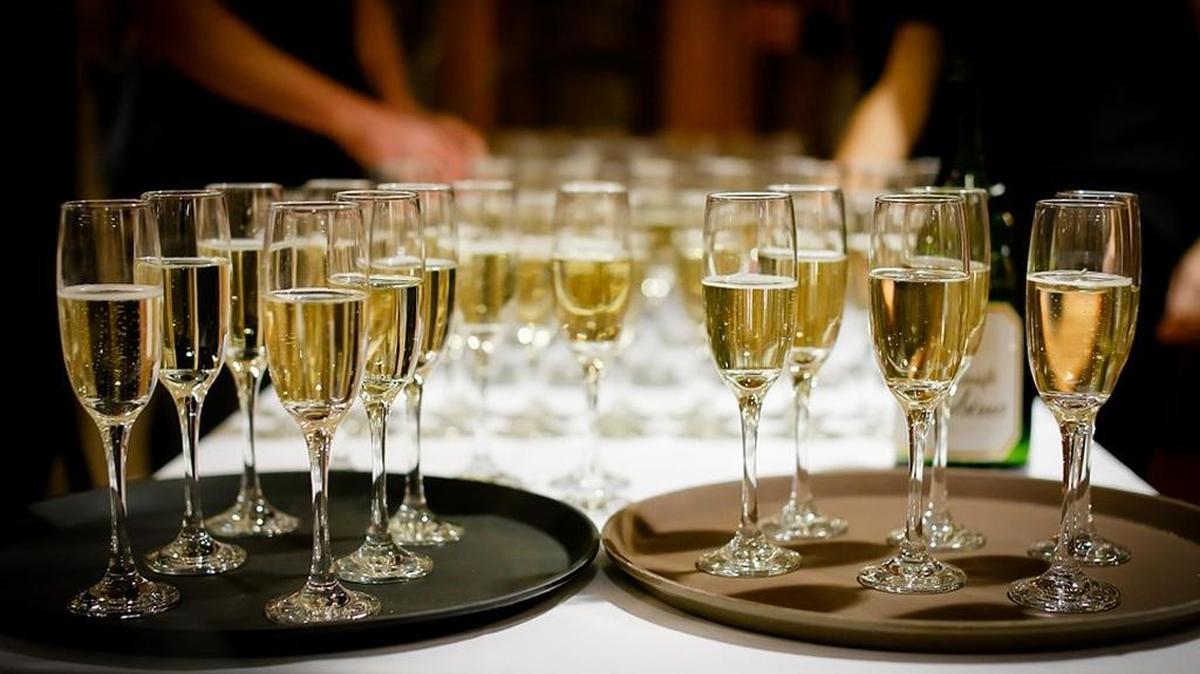 We know you don’t want to miss the champagne, but relax. It’s not coming out for awhile.