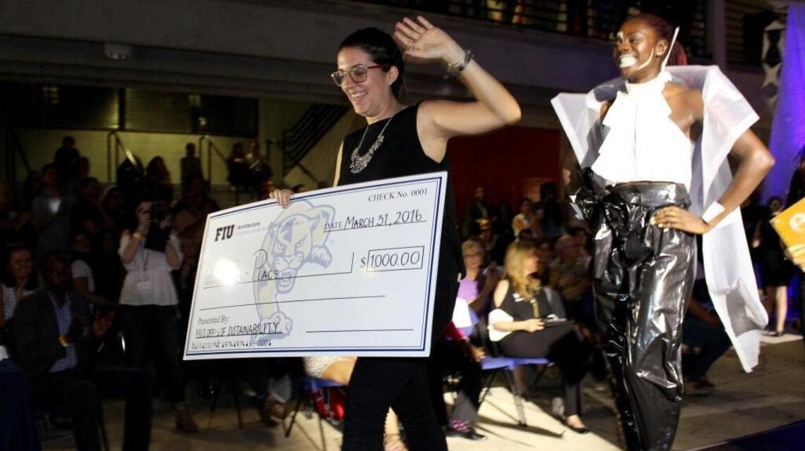 Only recycled materials used in FIU graduate’s fashion show