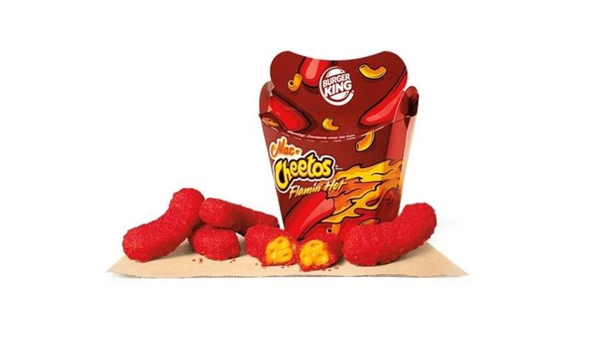 Burger King’s new Flamin’ Hot Mac n’ Cheetos is the latest limited item concoction by the fast food company. The fried macaroni and cheese dusted with Cheetos’ crunchy Flaming Hot flavoring arrives Thursday, Nov. 30, at its franchises.
