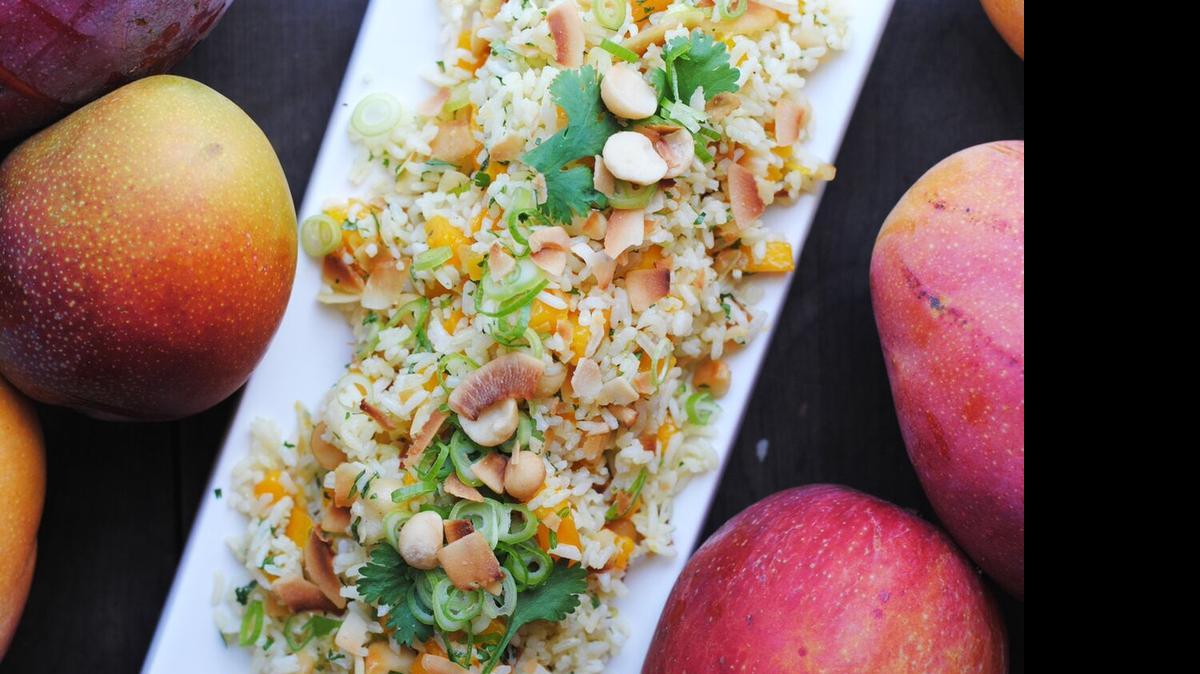 
Coconut rice mango salad: A refreshing, cooling summer dish. 
