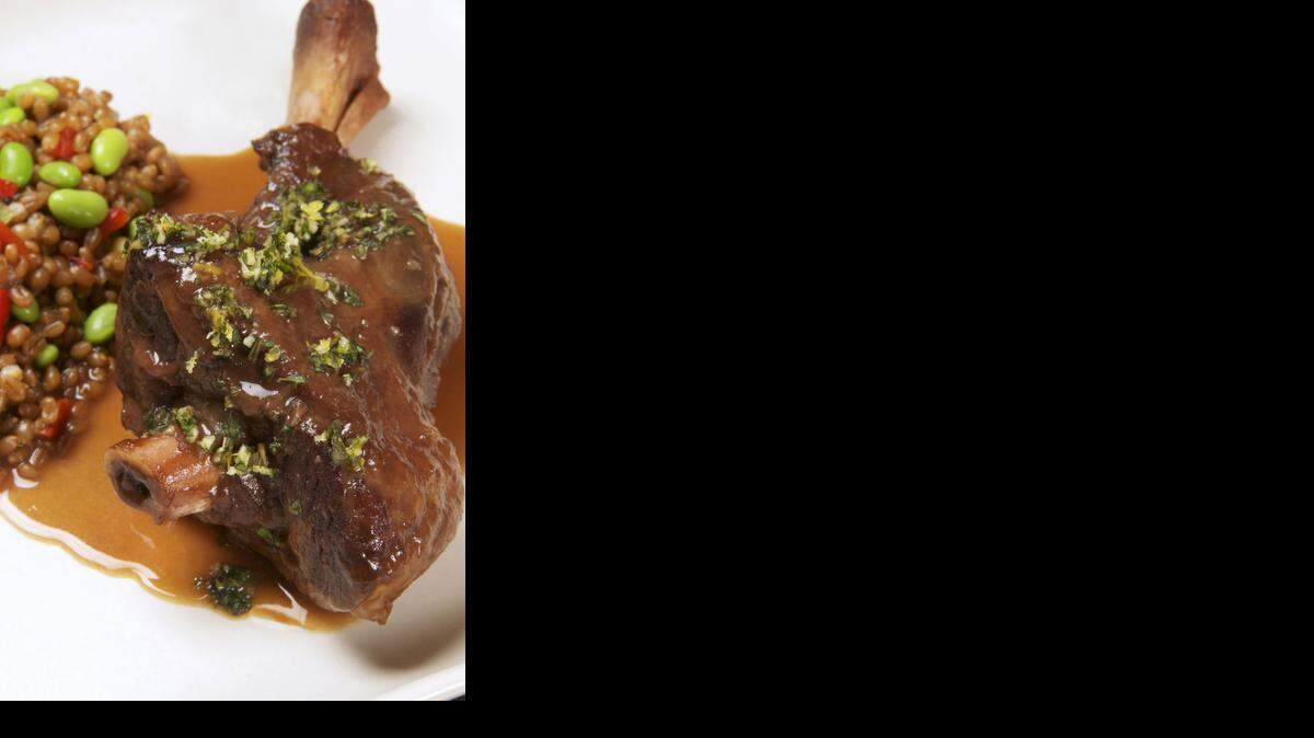 
Lamb shanks: Topped with a mint gremolata, from Michael Ruhlman’s new braising cookbook. 
