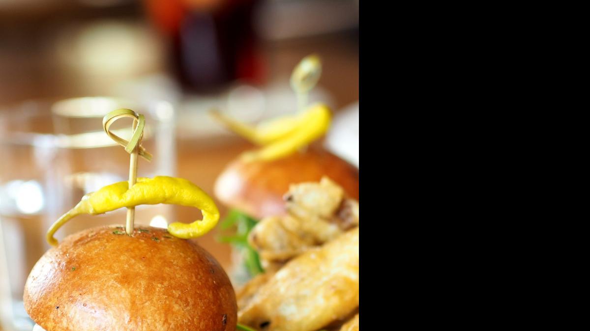 
Bulla Sliders: Beef-veal-pork patties are enriched with oyster mushrooms. 
