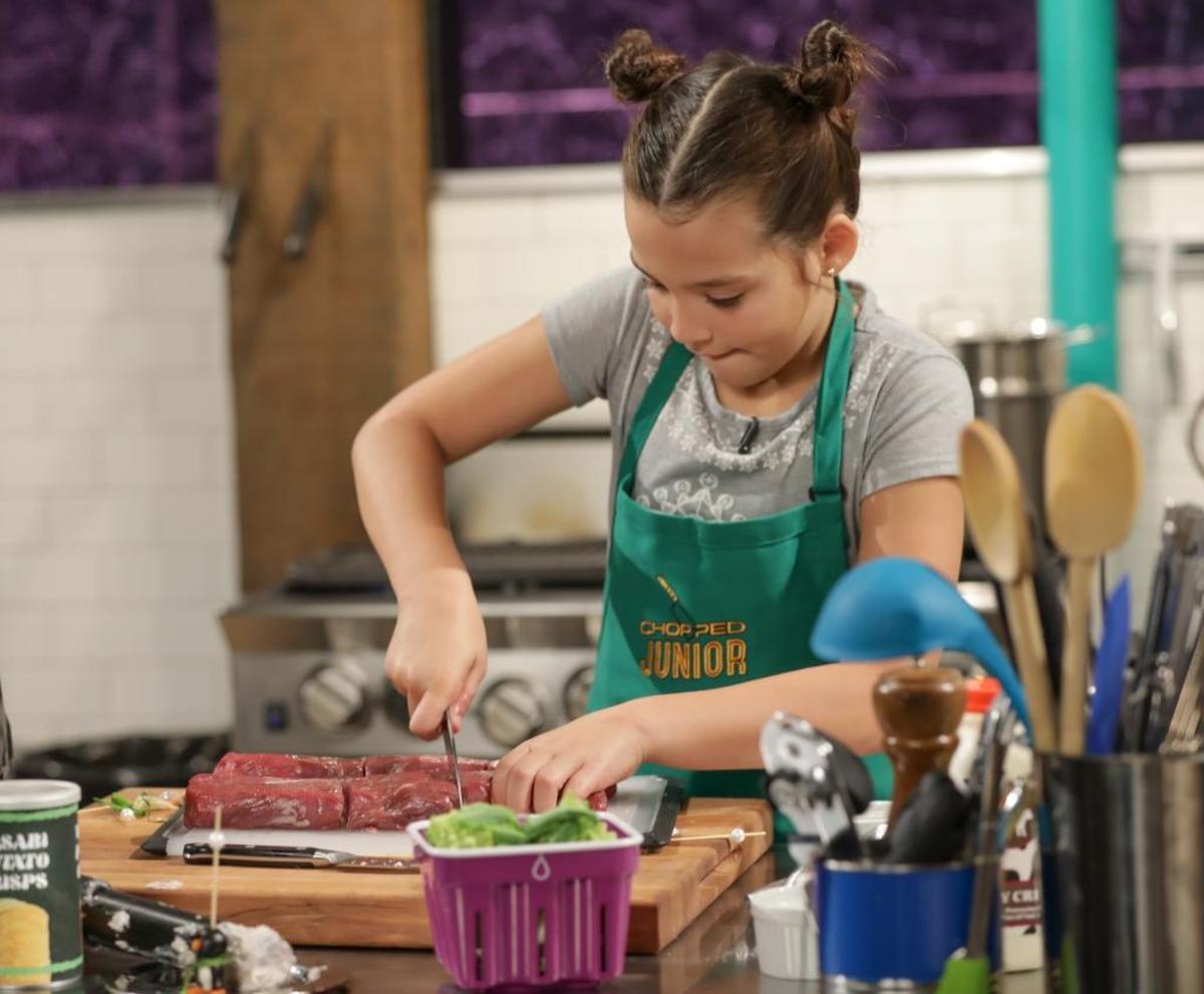 Catalina Frías working at her station during the filming of “Chopped Junior” last November. The show airs on Food Network on Oct. 3, 8 p.m.