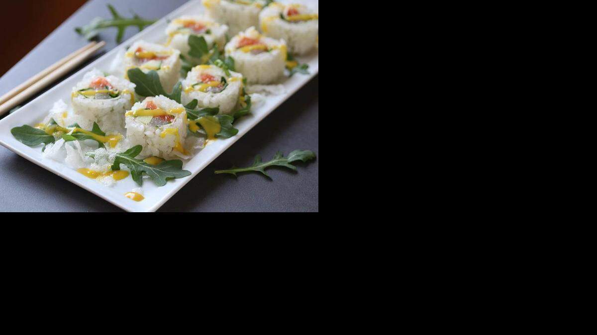 
Escalade Roll: Salmon, hamachi, cucumber and arugula in a soy wrapper is an option at this weekend’s golf tournament in Doral. 
