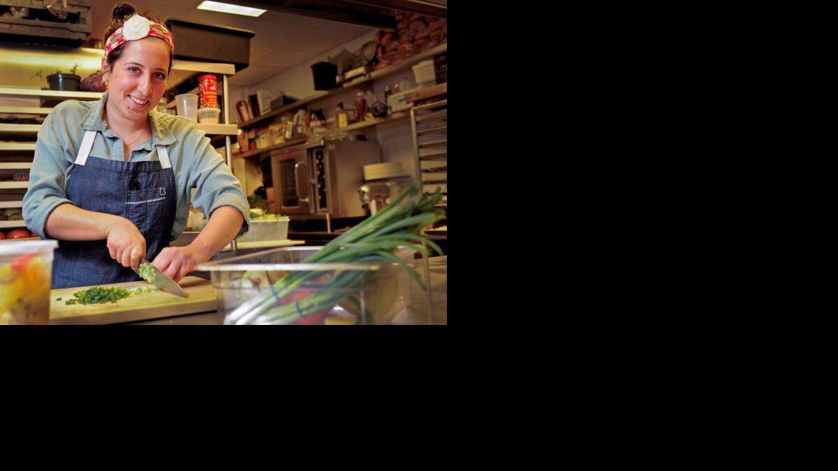 
Sasha Ullman, chef at the 27 Restaurant at the Broker Shaker in Miami Beach, prepares for dinner service on Monday, Feb. 2, 2015.
