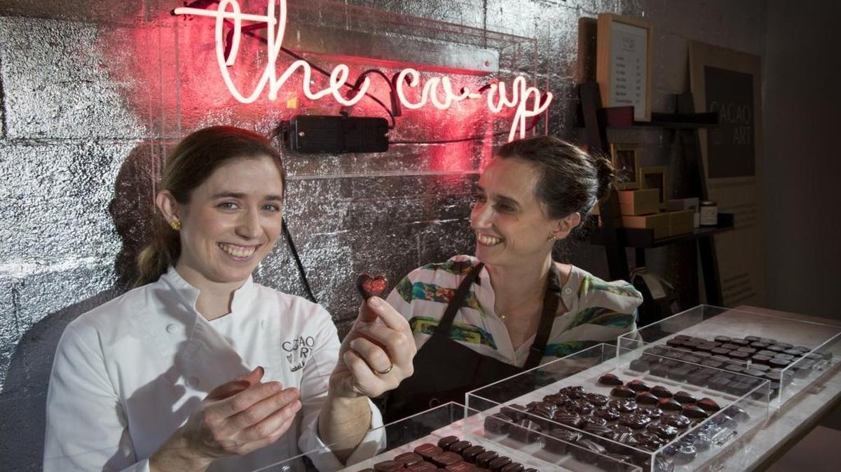 Sisters Isabel, left, and Susana Garcia of Cacao Art Chocolates in Miami.