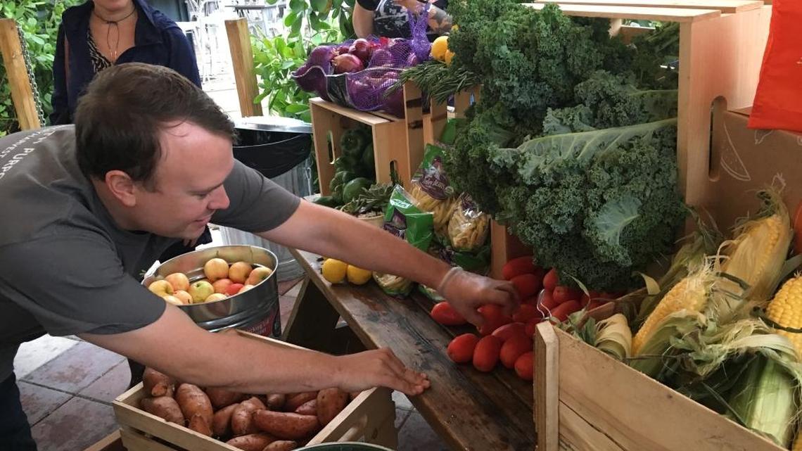 ‘Seeing containers of product being thrown away and knowing that there are people in communities that are hungry just doesn’t make sense,’ said Ben Roberts, Hungry Harvest’s operations and procurement manager. ‘People actually have to pay money to throw product away, let’s give that to people who need it.’